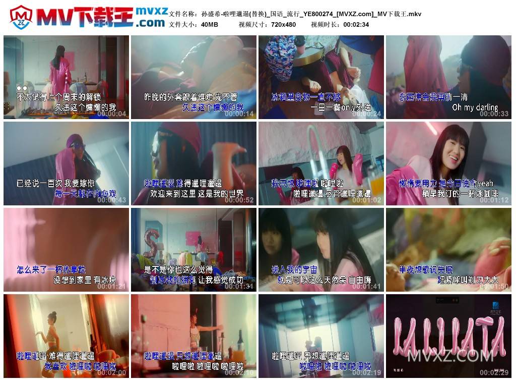 孙盛希-啦哩邋遢(替换)_国语_流行_YE800274